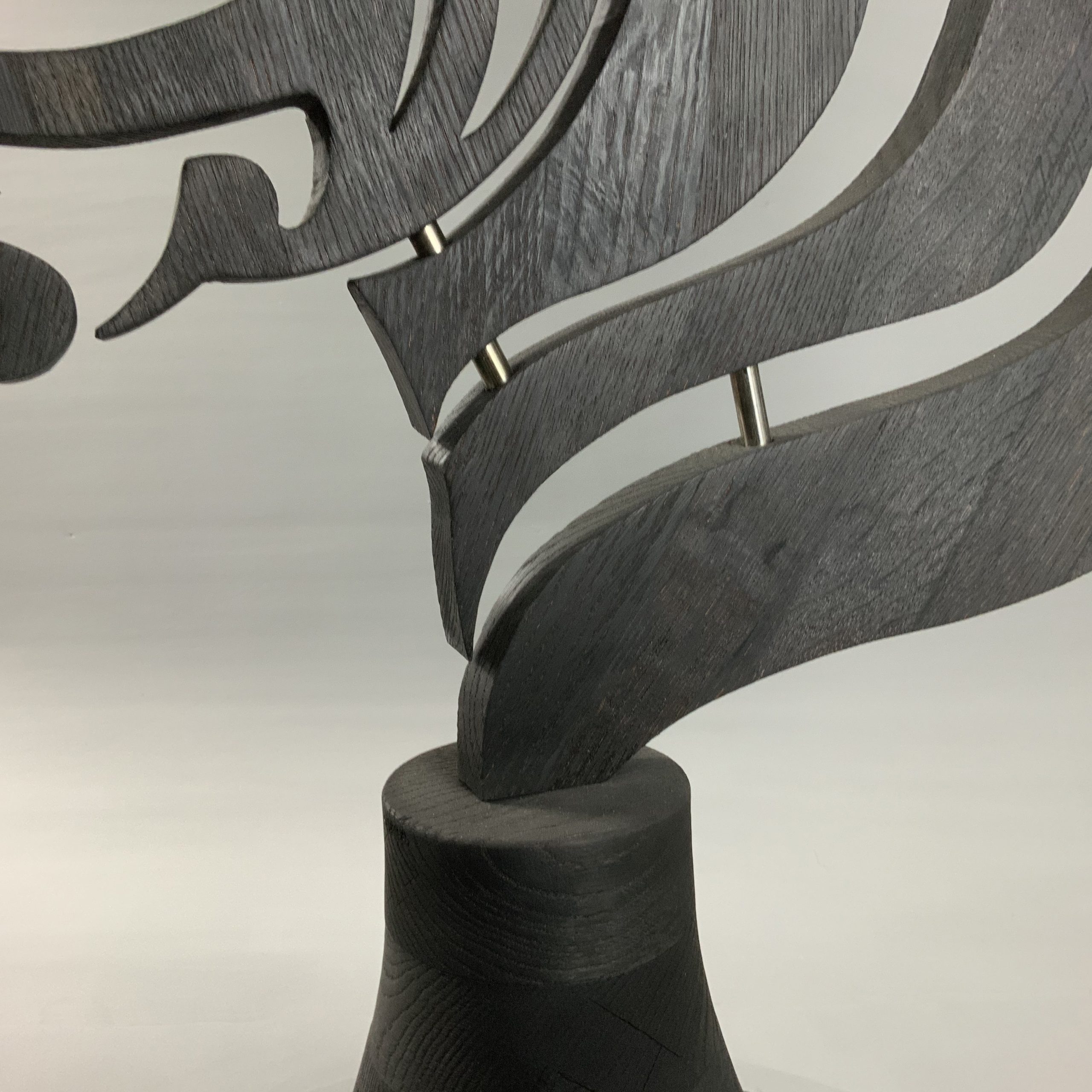 Tabletop Wood & Steel Zebra Sculpture - I Weep for Nature by Misti Leitz - Image 6
