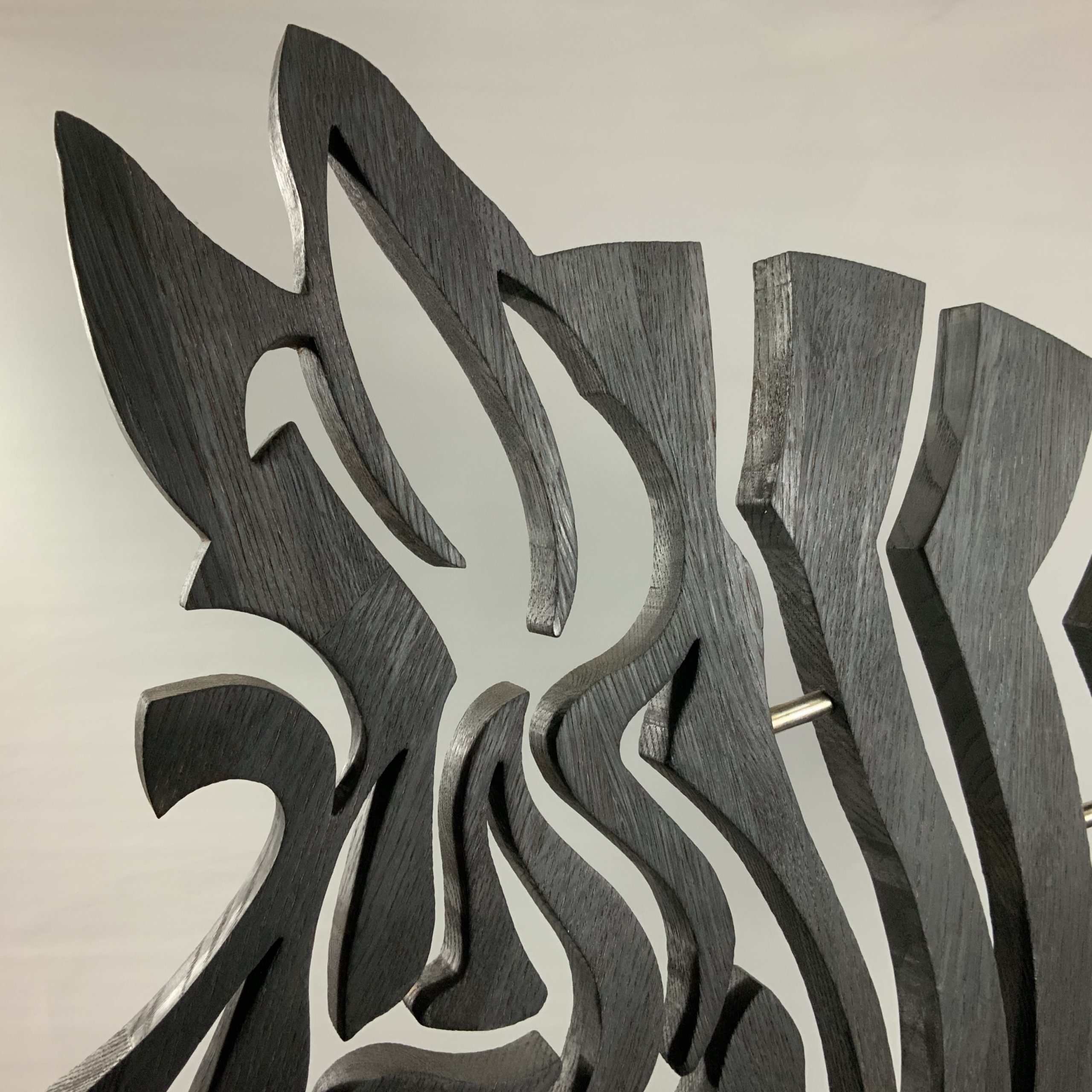 Tabletop Wood & Steel Zebra Sculpture - I Weep for Nature by Misti Leitz - Image 2