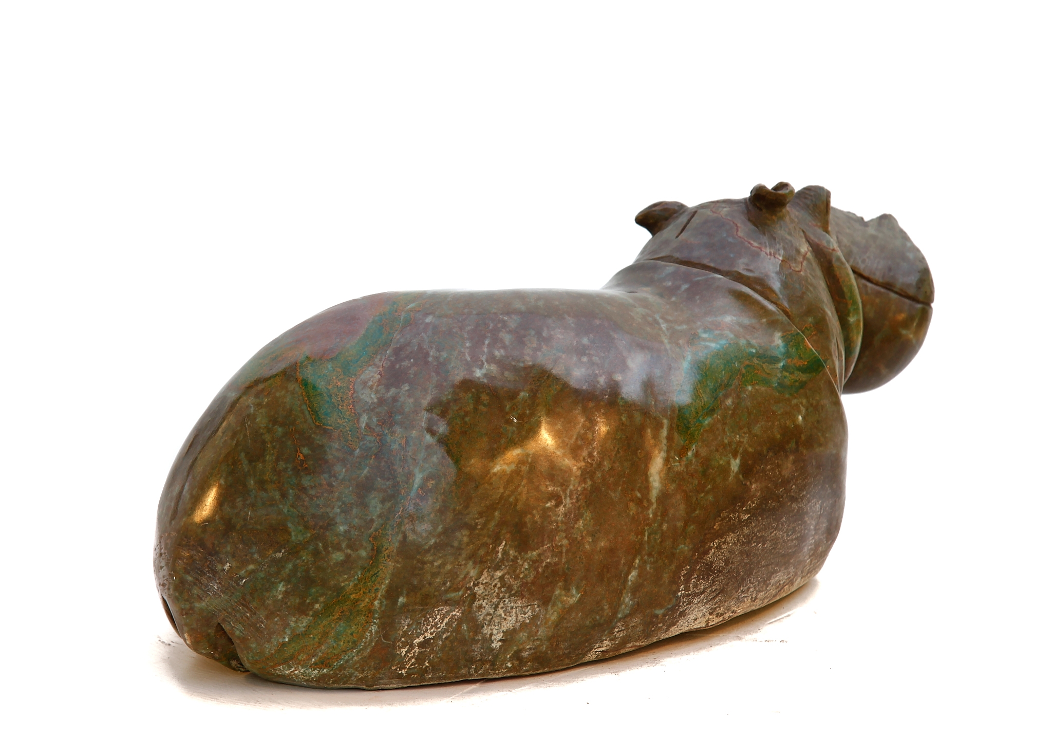 Mantlepiece Mother and Child Hippo Shona Stone Sculpture