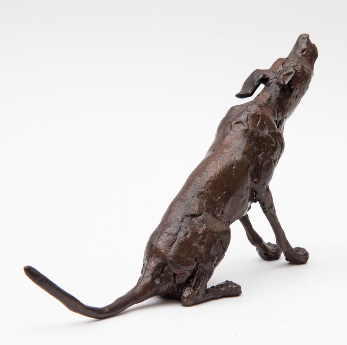 Small Bronze Figurative Animal Sculpture - Howling Dog by Paul Jenkins - Image 3