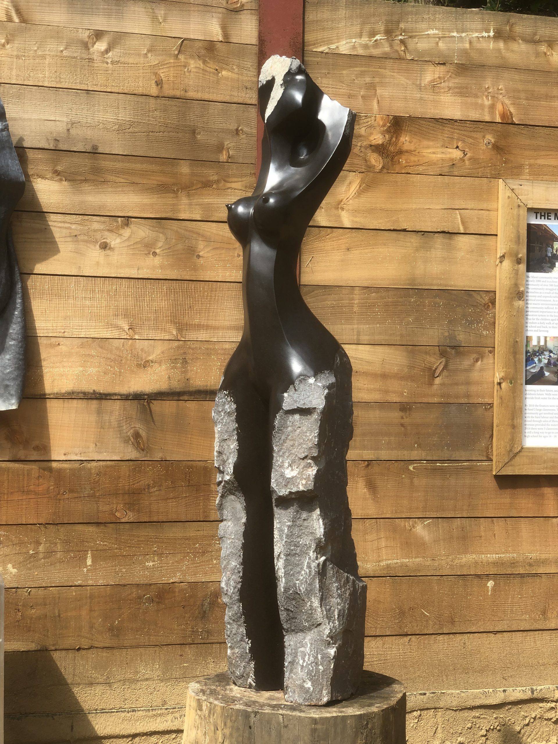 Proud of my Body by Tendai Rukodzi is a Zimbabwean Shona Springstone sculpture of nude woman's torso