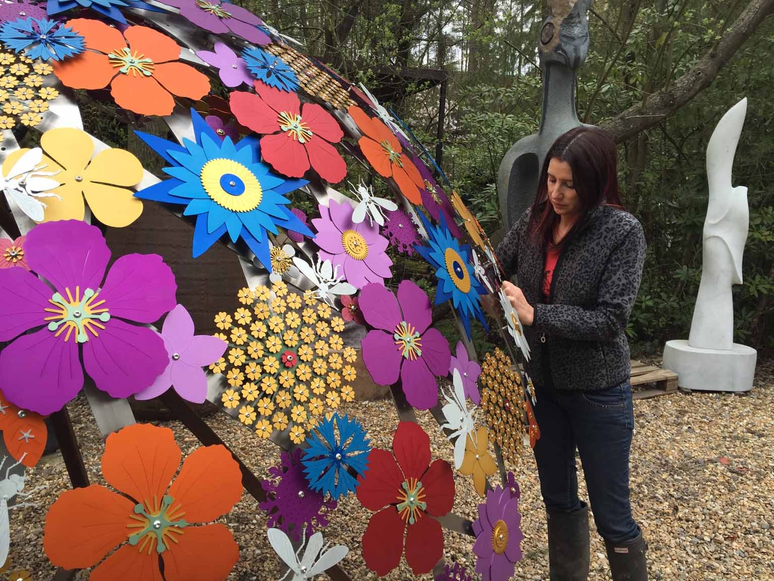 Monumental Metal Colourful Floral Sculpture - Sun Canopy II by Ruth Moilliet (Unique) - Image 5