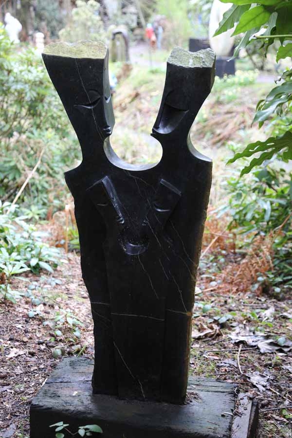 Large Stone Abstract People Sculpture - A Family by Sam Wabe (Unique) - Image 5