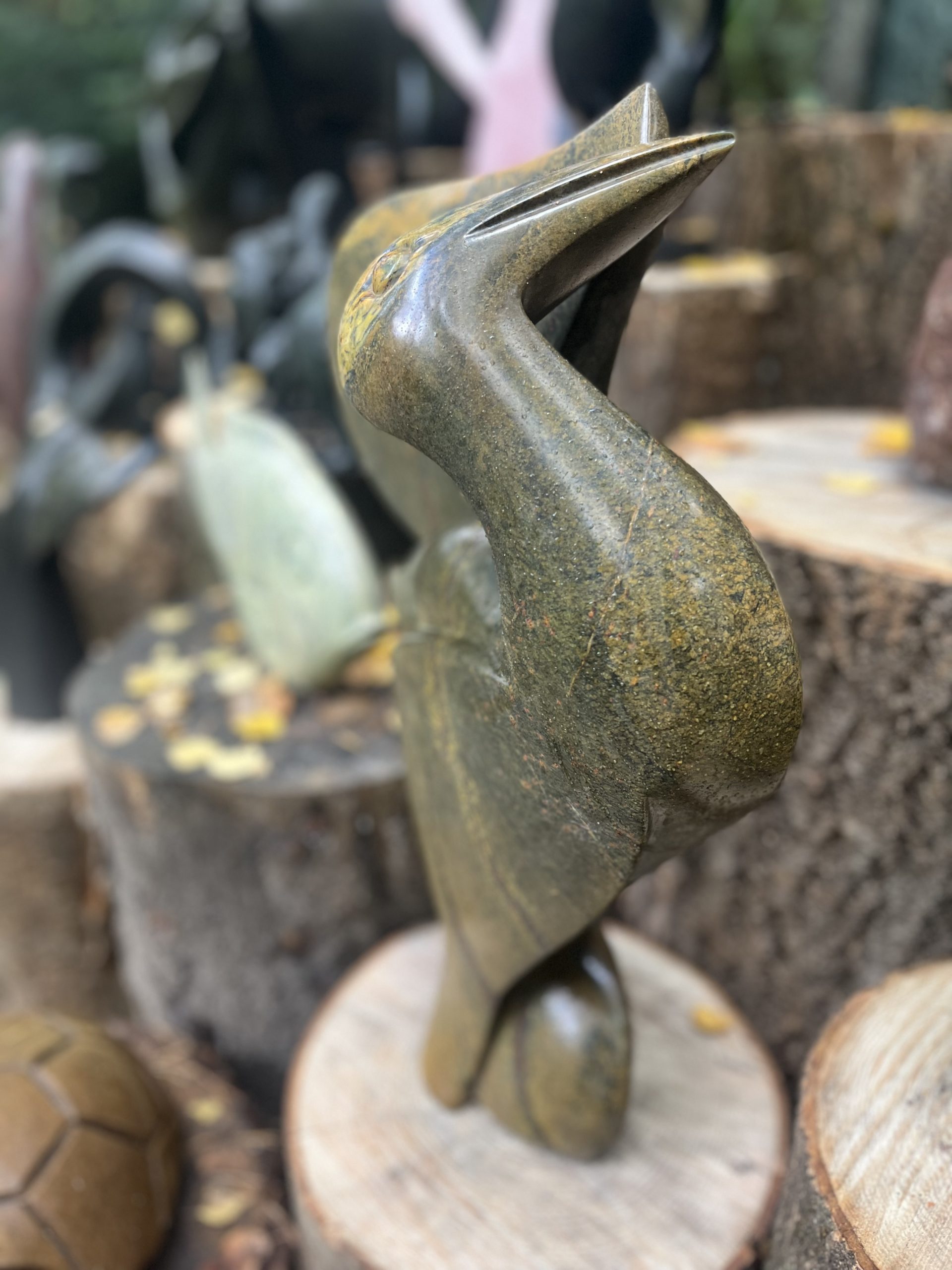 Simplistic Stone Shona Sculpture of a Bird
