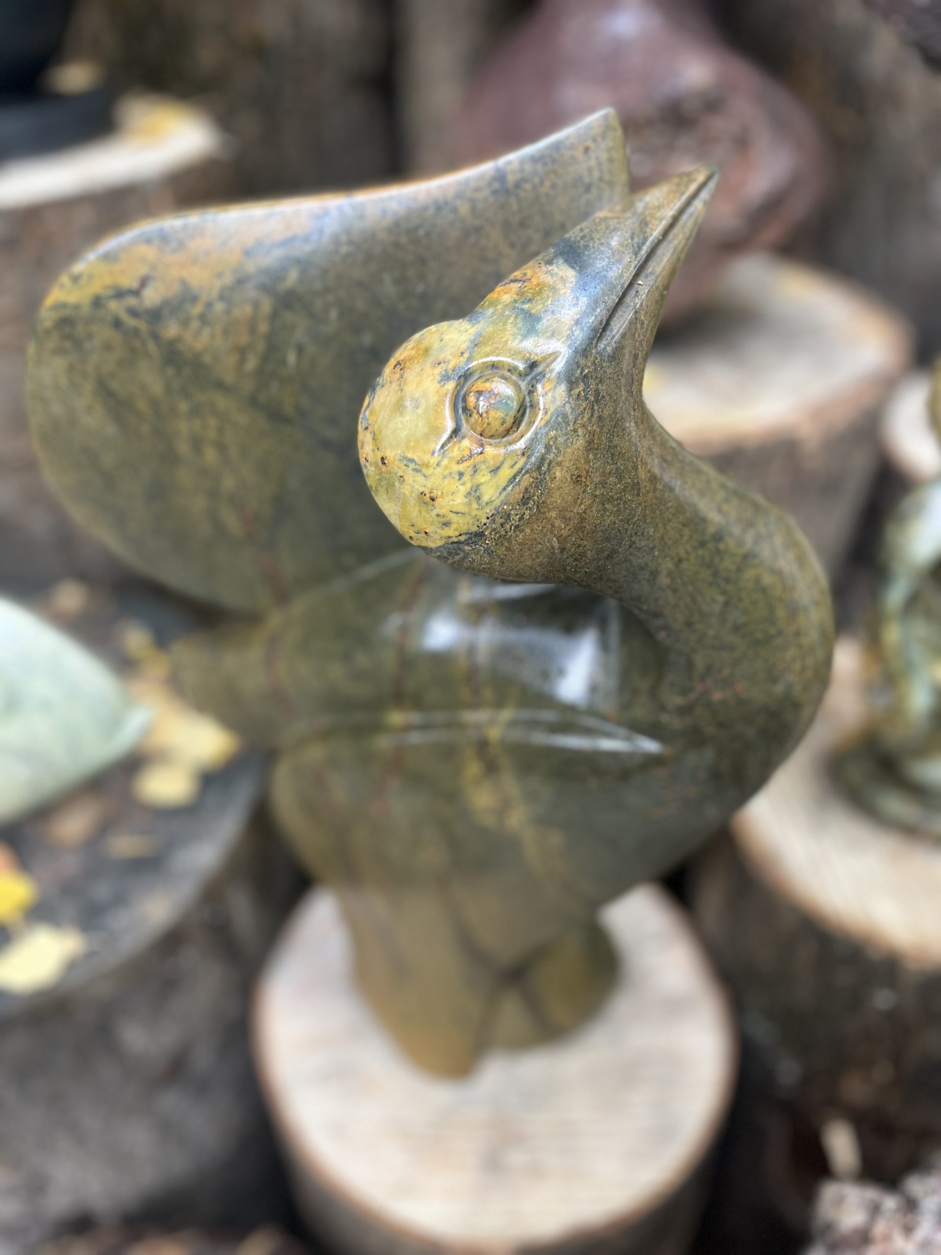 Simplistic Stone Shona Sculpture of a Bird