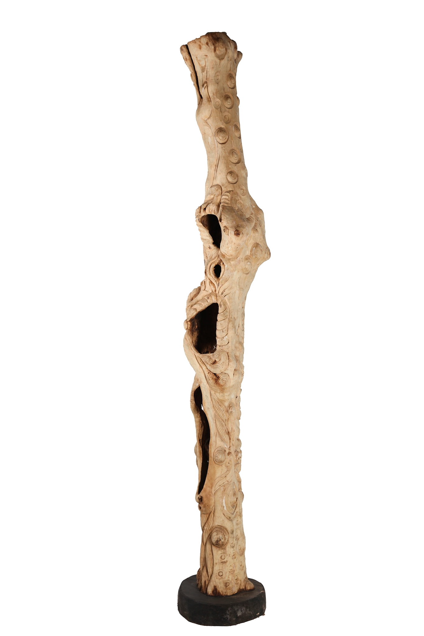Natural Carved Tree Sculpture for Indoor Setting