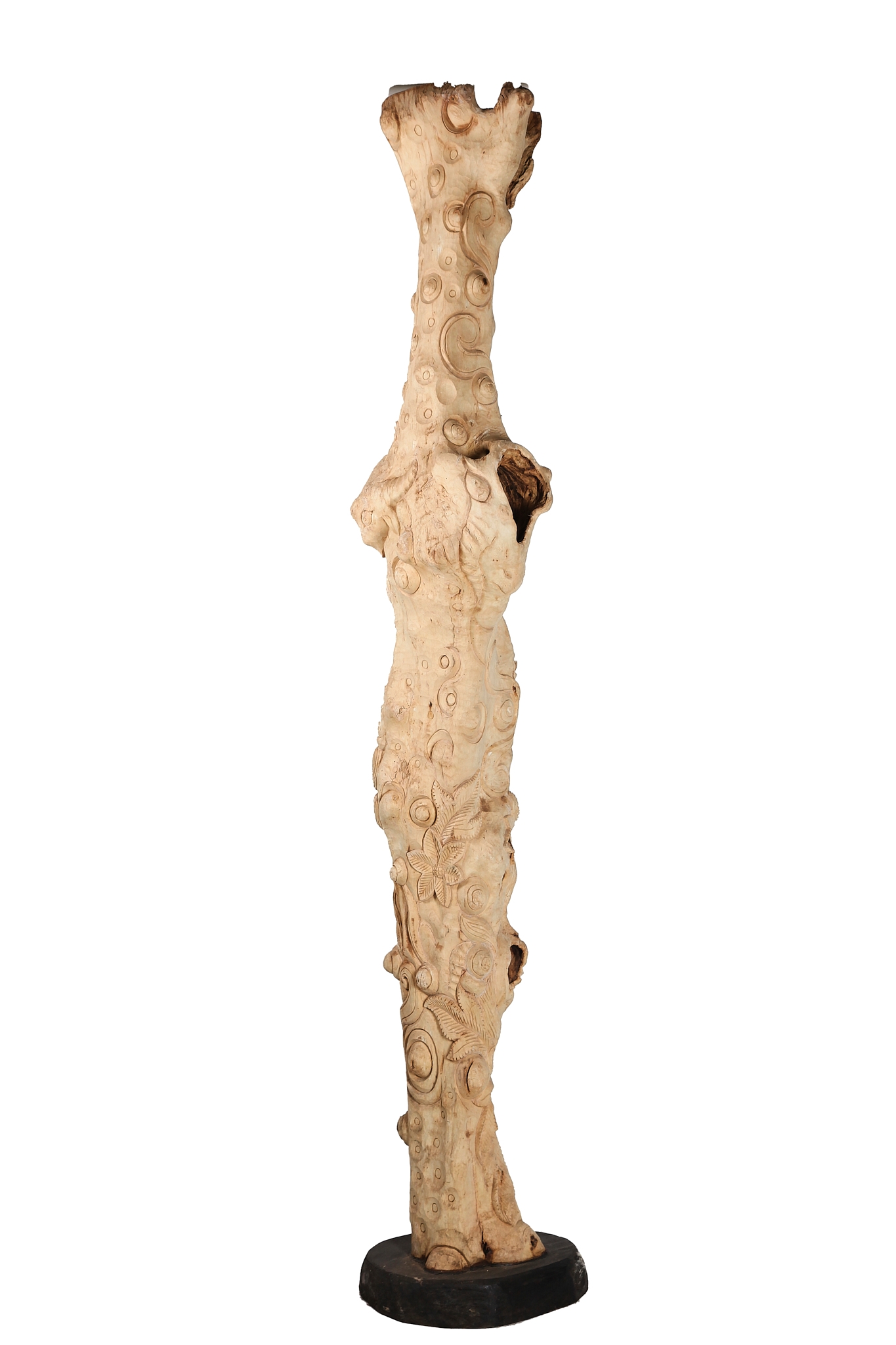 Natural Carved Tree Sculpture for Indoor Setting