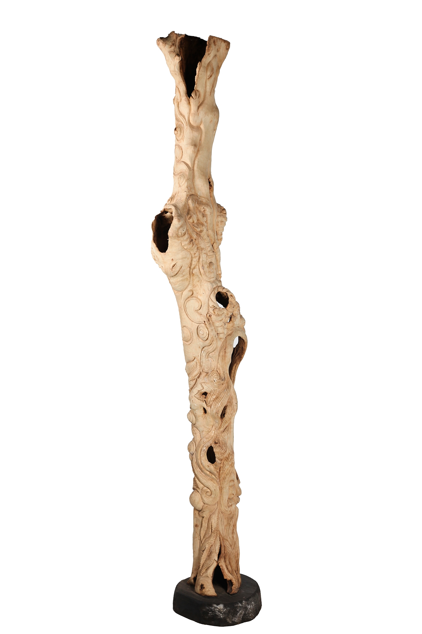 Natural Carved Tree Sculpture for Indoor Setting
