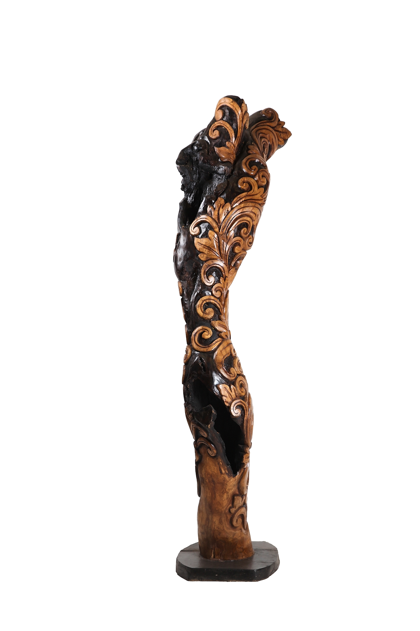 Natural Carved Tree Sculpture for Indoor Setting