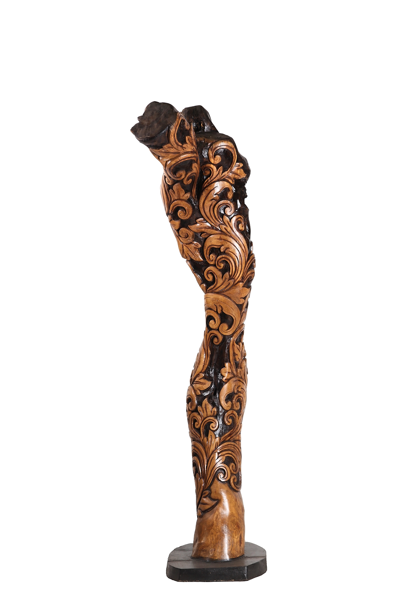Natural Carved Tree Sculpture for Indoor Setting
