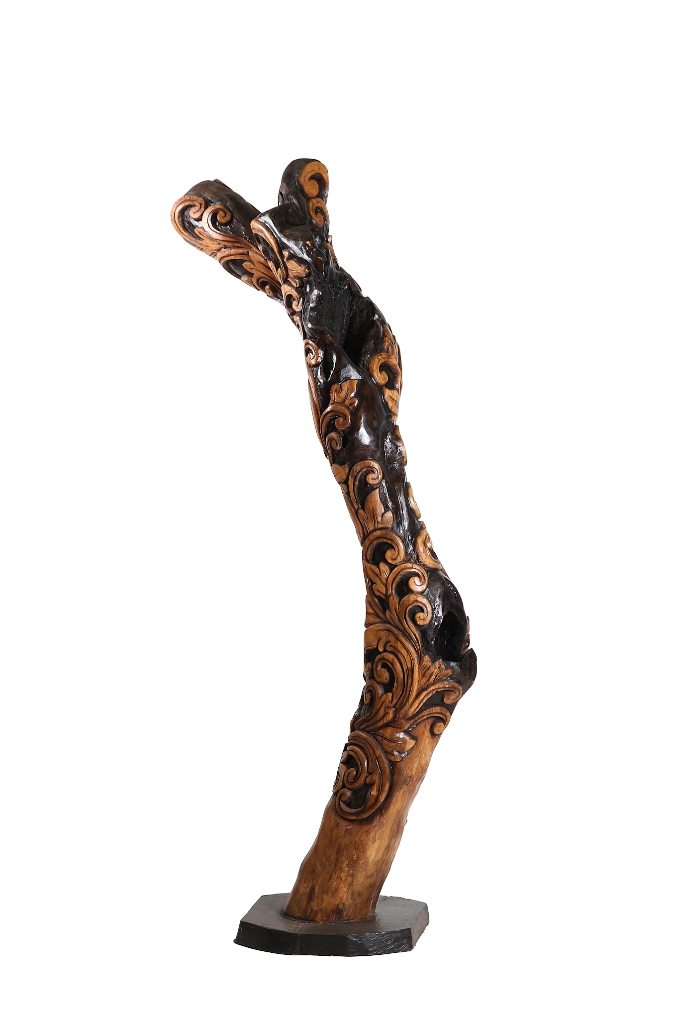 Natural Carved Tree Sculpture for Indoor Setting