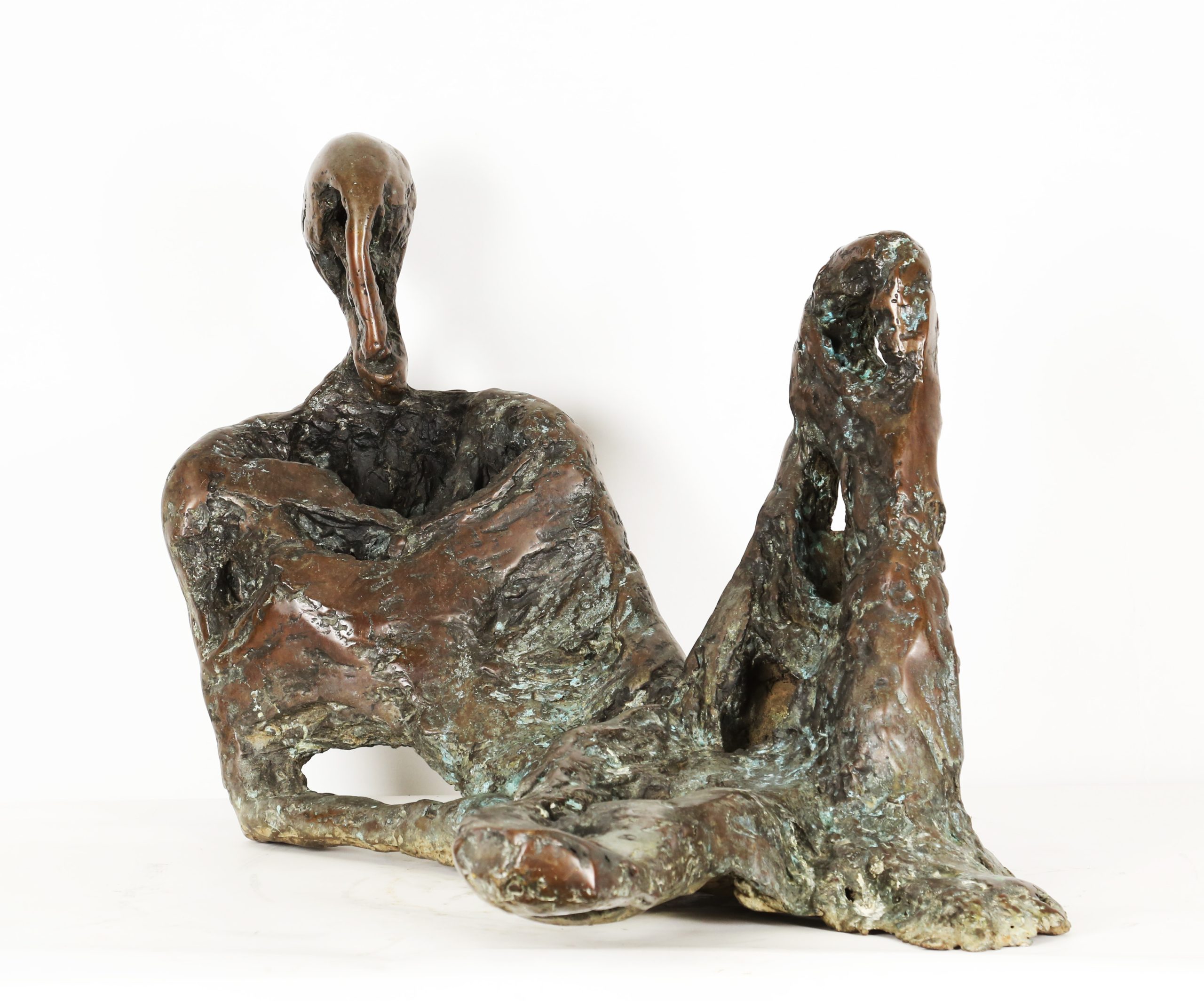 Large Bronze Abstract Sculpture - Lesotho Figure I by Stella Shawzin - Image 3