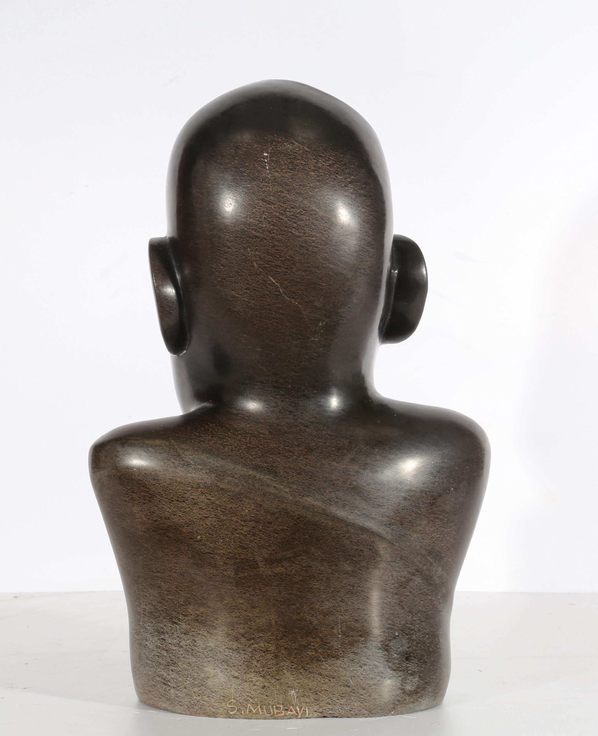 Tabletop Figurative Stone Sculpture - Bust of a Young Man by Sylvester Mubayi (Unique) - Image 2