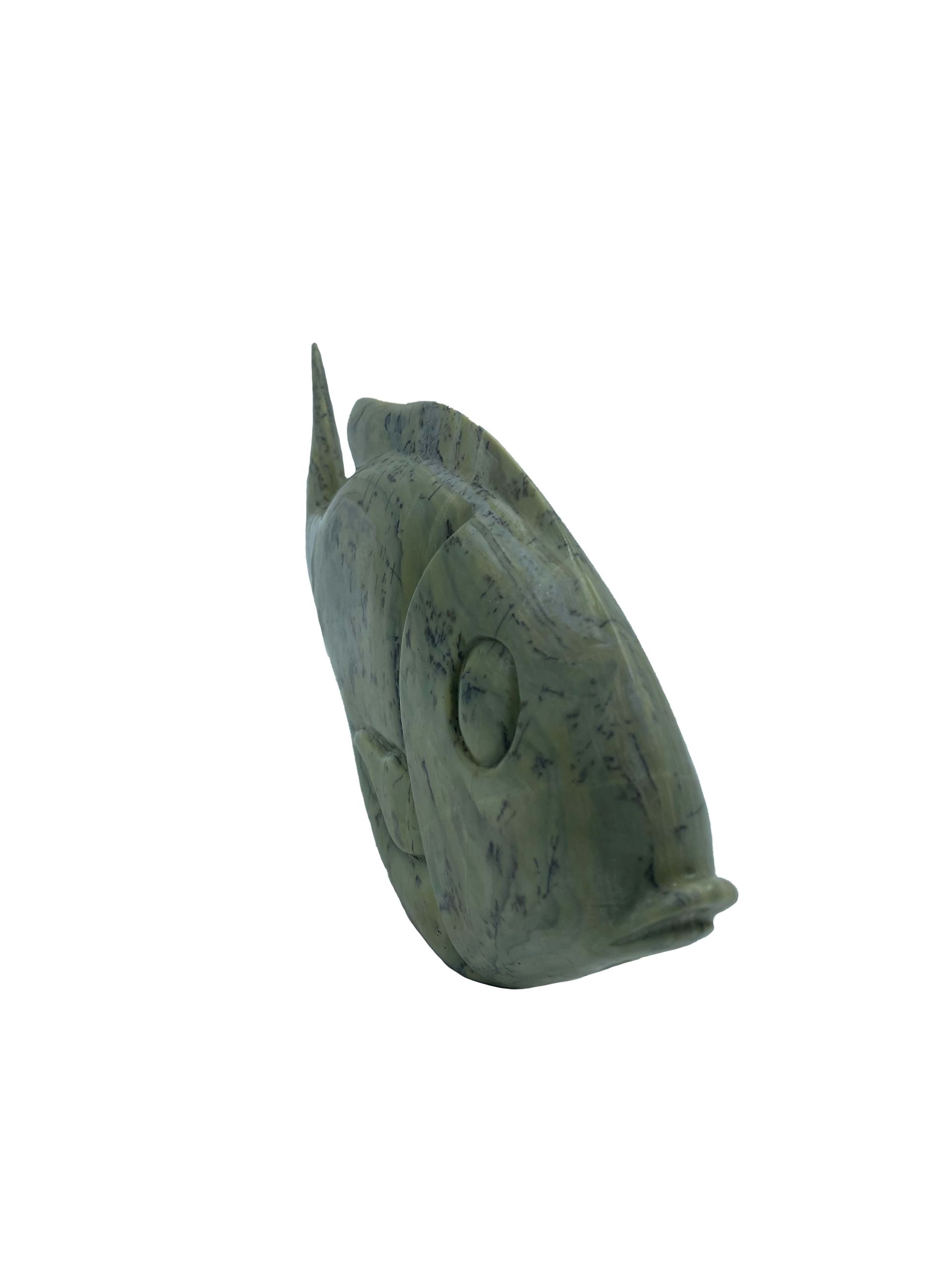 Stone Fish Sculpture in Opal Stone. Free Standing and suitable for indoor or outdoor garden setting
