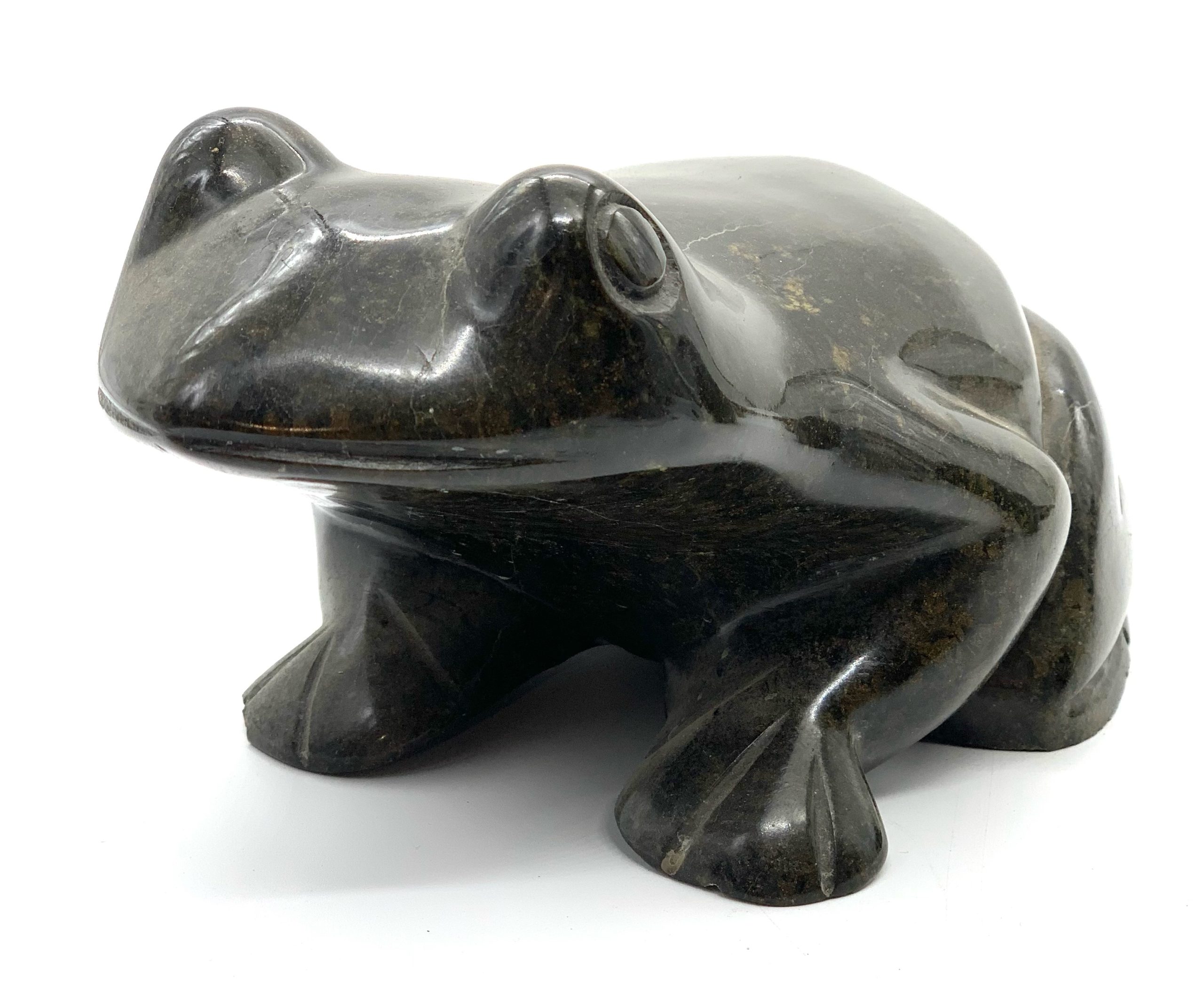 Small Stone Frog Sculpture - Waiting for a Kiss by Timothy Rukodzi (Unique) - Image 3
