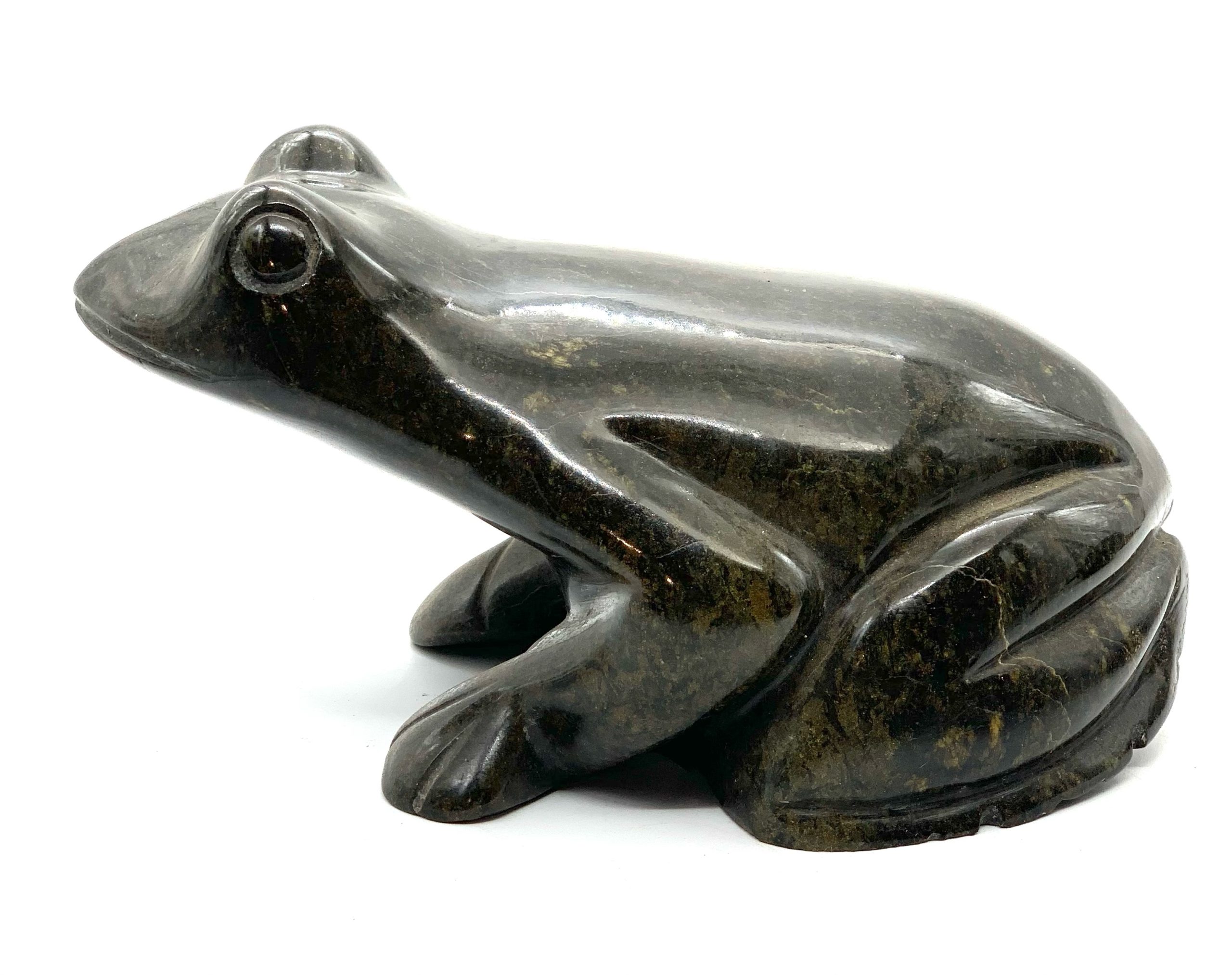 Small Stone Frog Sculpture - Waiting for a Kiss by Timothy Rukodzi (Unique) - Image 2