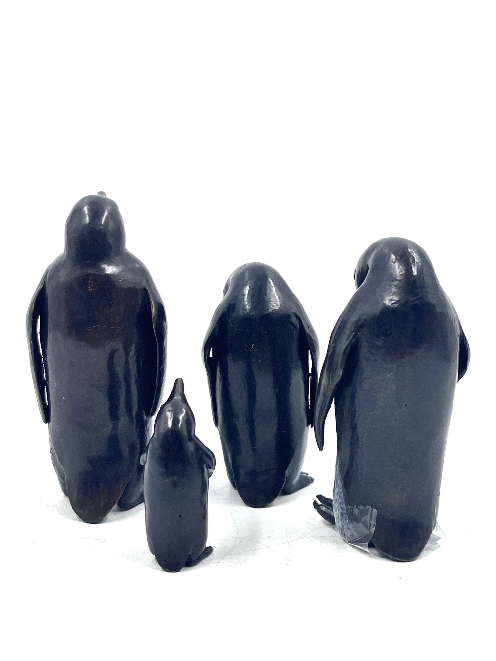 Small Bronze Figurative Bird Sculpture - Waddle (Penguin Set) by Steve Boss - Image 2