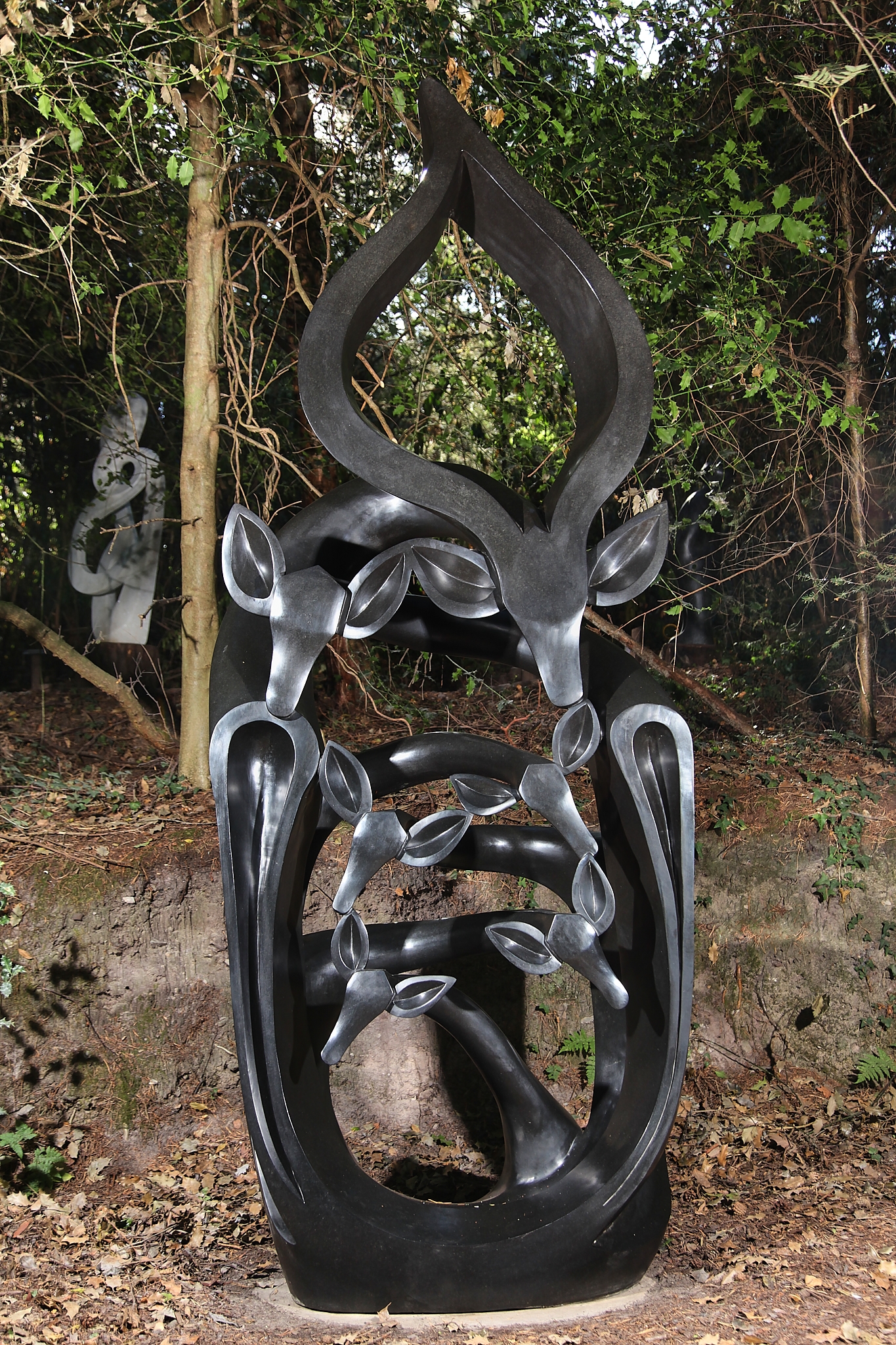 Monumental Shona Sculpture in Springstone of a Gazelle Family. Would Suit Garden of Public Setting