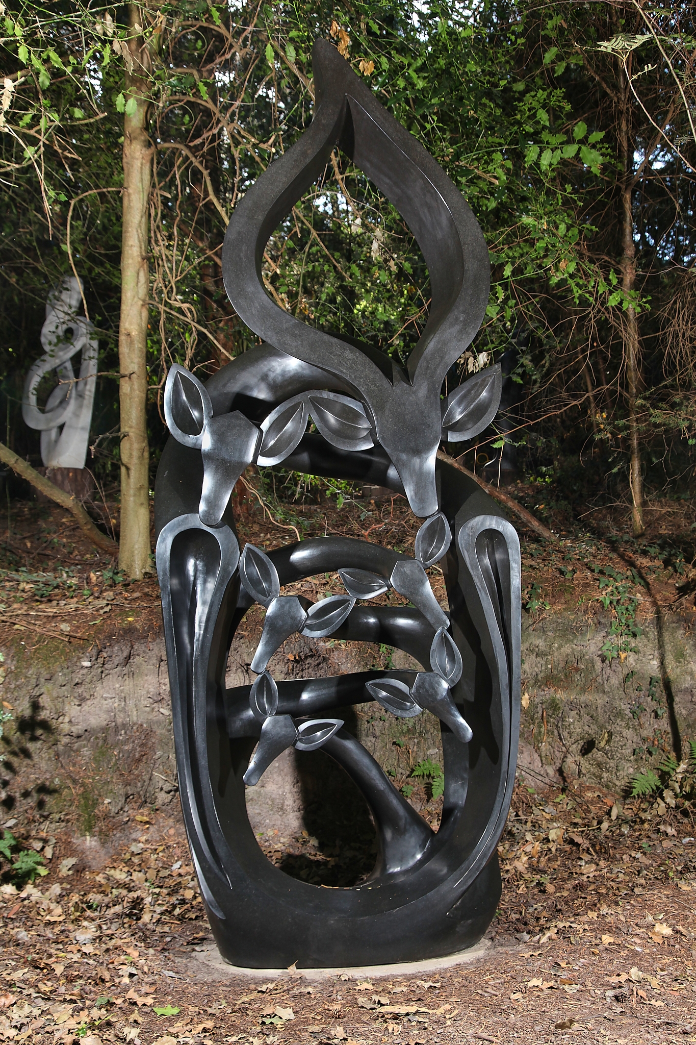 Monumental Shona Sculpture in Springstone of a Gazelle Family. Would Suit Garden of Public Setting